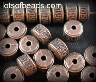 Copper bali style rondelle spacer bead